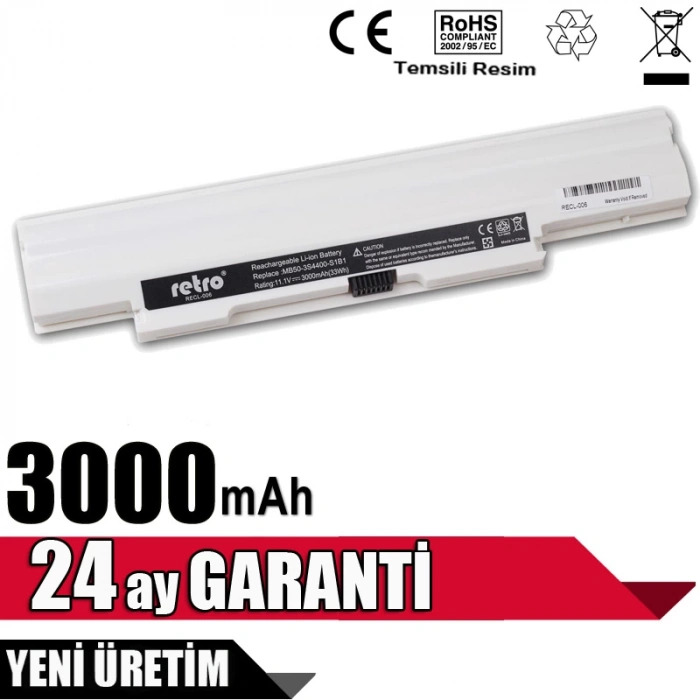 MB50-3S4400-G1L3, MB50-3S5200-S1B1, MB50-3S5200-S1L5 Pil -3 CELL Batarya Beyaz