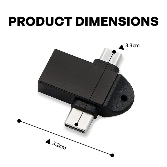 Micro Usb Type-c 3 In 1 Dönüştürücü Çevirici Adaptör Otg
