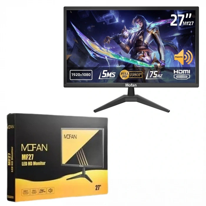 Mofan Mf27 27 Led Full Hd Monitör Hoparlör Hdmi + Vga 75Hz 1920x1080 Siyah