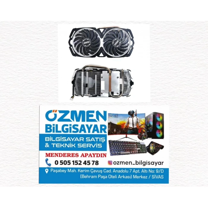 MSI RADEON RX 570 ARMOR AMD Ekran Kartı fani+ Sogutucu Blok