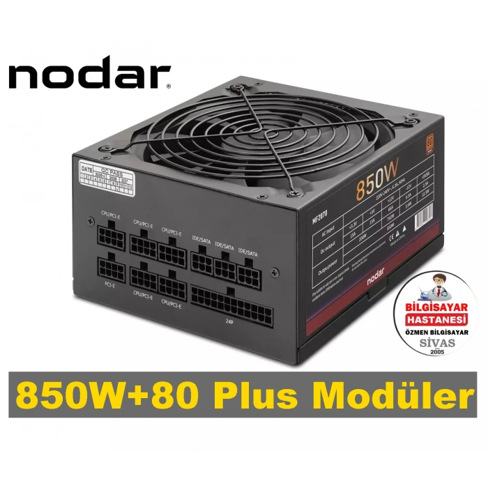 Nodar 850W+80 Plus Modüler Power Supply
