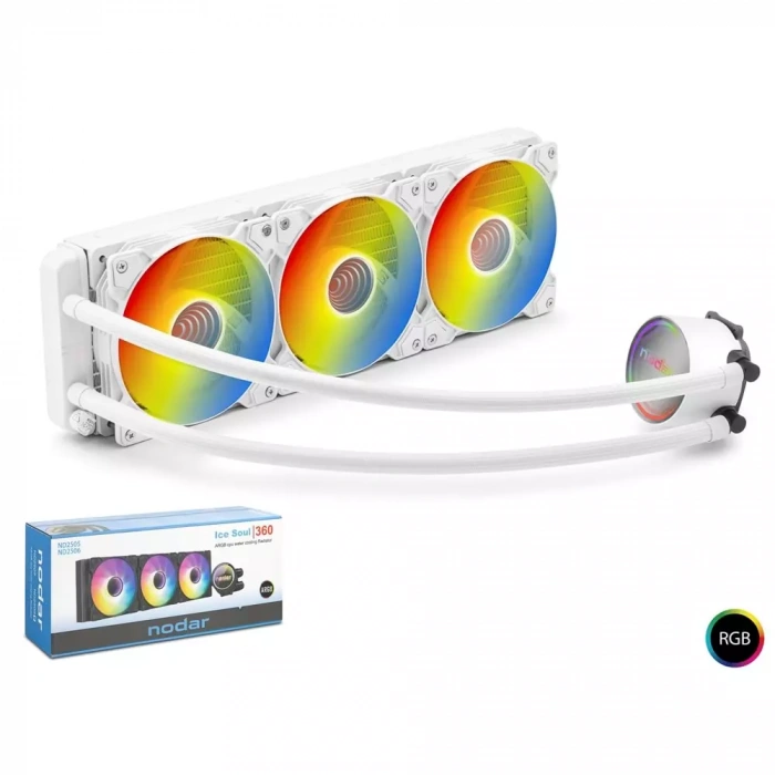 Nodar Nd2506 Sıvı Soğutma Fan 360 Argb 36Cm Beyaz