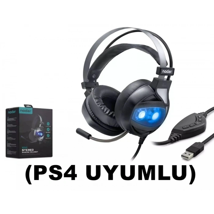 NODAR ND60 KULAKLIK MİKROFONLU PC OYUN USB 7.1 (PS4 UYUMLU)