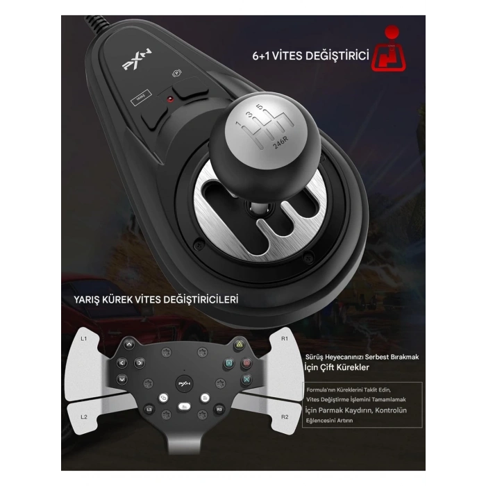 Nodar Nd705 Pxn V10 Oyun Direksiyon Seti Yarış Direksiyonu Ayarlanabilir 6+1 Vites