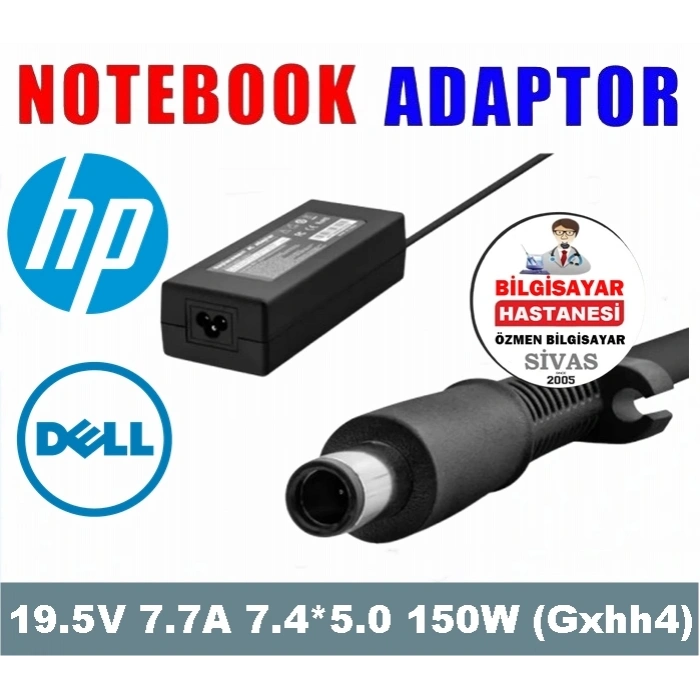Notebook Adaptörü 19.5V 7.7A 7.4*5.0 150W Hp (Gxhh4)