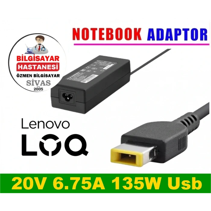 Notebook Adaptörü 20V 6.75A 135W Usb For-Lenovo (Hadron Hd8862)