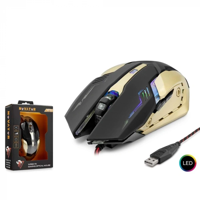 NOVATOR HDG31 MOUSE KABLOLU OYUN USB LEDLİ 3200 DPI