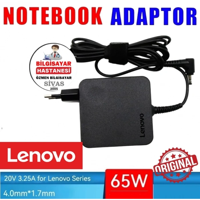 Orjinal LENOVO Adaptör Laptop Şarj Aleti 20v 3.25a 65w
