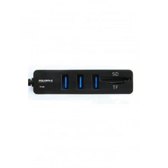 PG-289 Polygold Usb 3.0 Çoklayıcı 3 Port 1 Tb Usb Hub Sd/tf Girişli