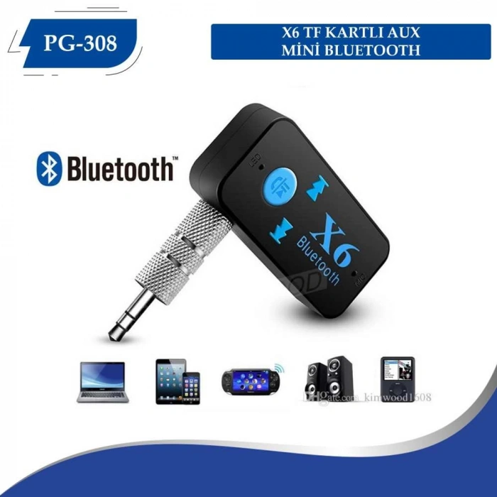 PG-308 X6 TF KARTLI AUX MİNİ BLUETOOTH