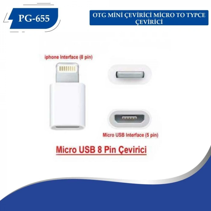 PG-655 OTG MİNİ ÇEVİRİCİ MİCRO TO TYPCE ÇEVİRİCİ