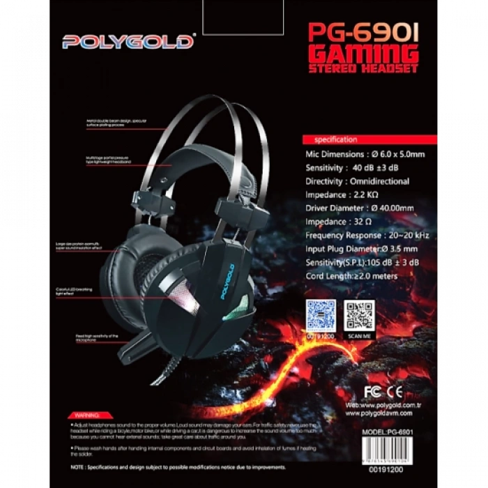 PG-6901 GAME OYUNCU KULAKLIK RGB 7,1 LEDLİ