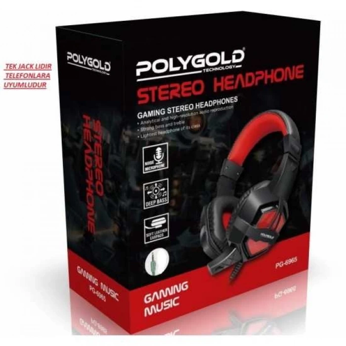 PG-6965 TELEFON VE PC UYUMLU OYUNCU KULAKLIK (TEK JACKLI)