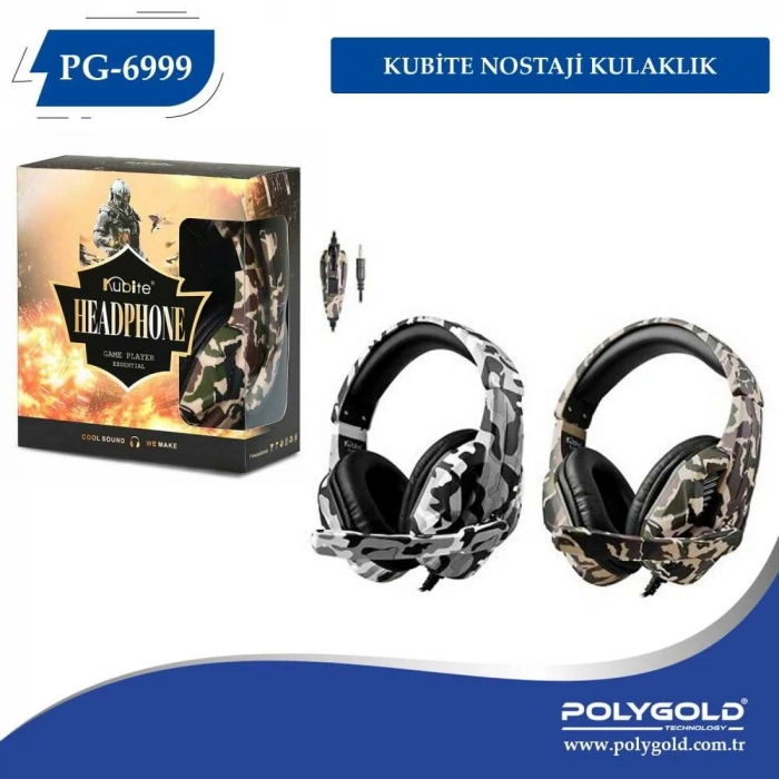 PG-6999 Kubite Oyuncu Kulaklığı Kamuflaj Modeli