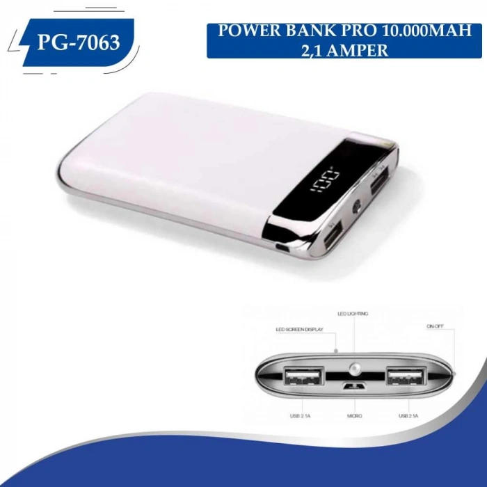 PG-7063 PRO POWER BANK 10000MAH (2,1 QUALTY ŞARZ)