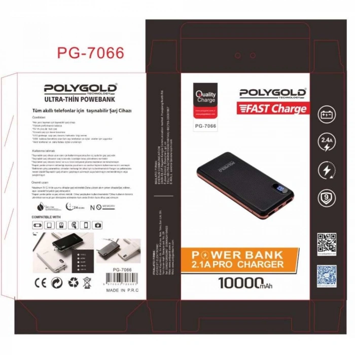 PG-7066 PRO POWER BANK 10000MAH (2,1 QUALTY ŞARZ)