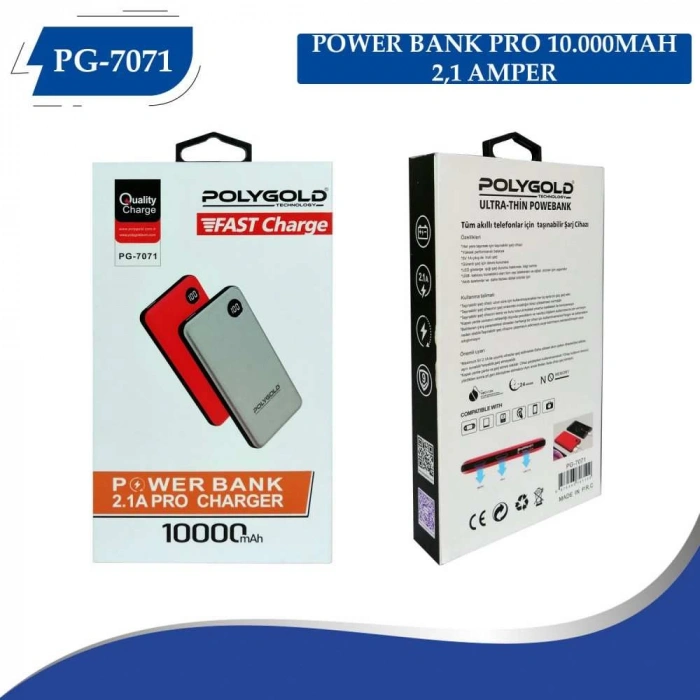 PG-7071 PRO POWER BANK 10000MAH (2,1 QUALTY ŞARZ)