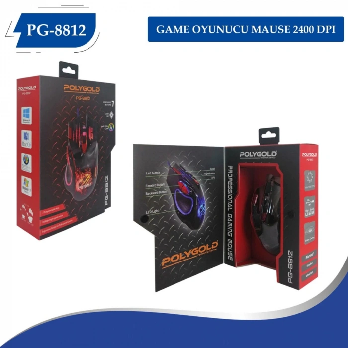 PG-8812 GAME OYUNUCU MAUSE 2400 DPI