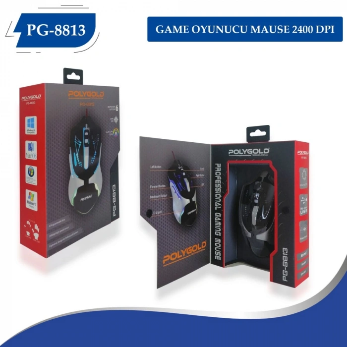 PG-8813 GAME OYUNUCU MAUSE 2400 DPI