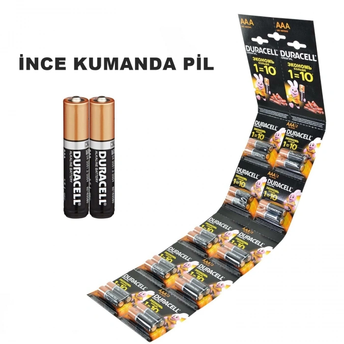 PİL AAA İNCE KALEM ALKALİN 2 Lİ KARTELA YIRTMALI PAKET DURACELL