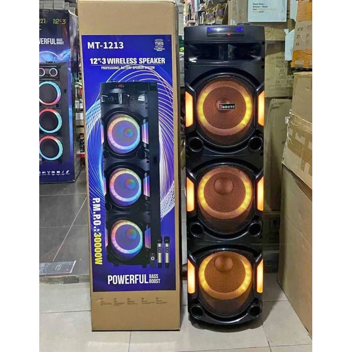 PL-4597 BT,SD,USB GİRİŞLİ KABLOSUZ MİC. RGB IŞIKLI