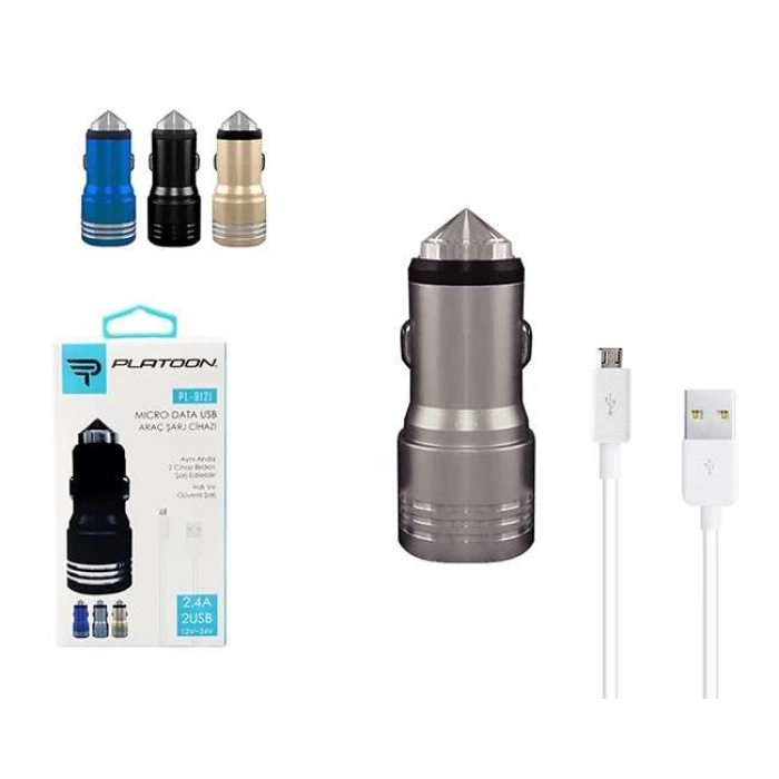 PL-9121 SET ARAÇ ÇAKMAKLIK USB ÇEVİRİCİ ŞARJ 2.4A/A