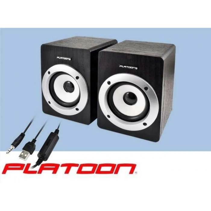 PLATOON PL-4022 AHŞAP KASA USB PC SPEAKER 1+1
