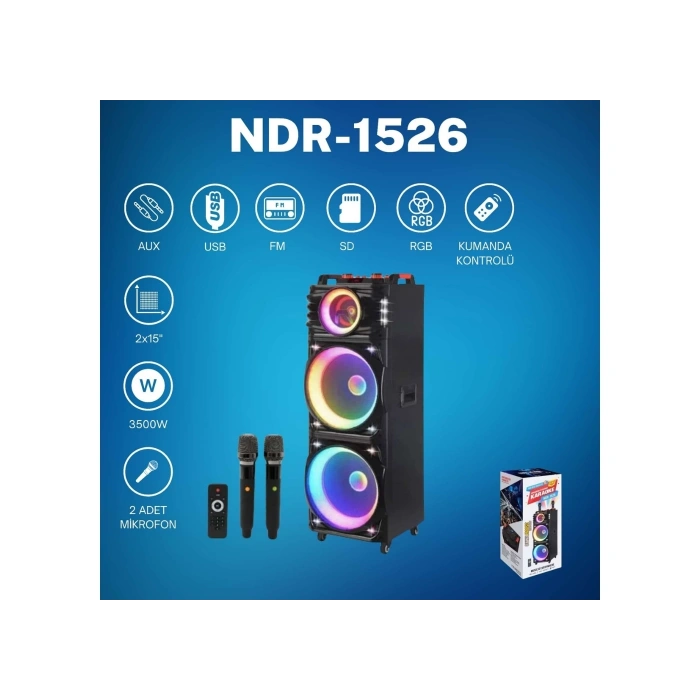 Platoon PL-4610 BT,SD,USB BAĞLANTILI KARAOKE MİC. RGB IŞIKLI SPEAKER 30 İNÇ (NDR-1526)