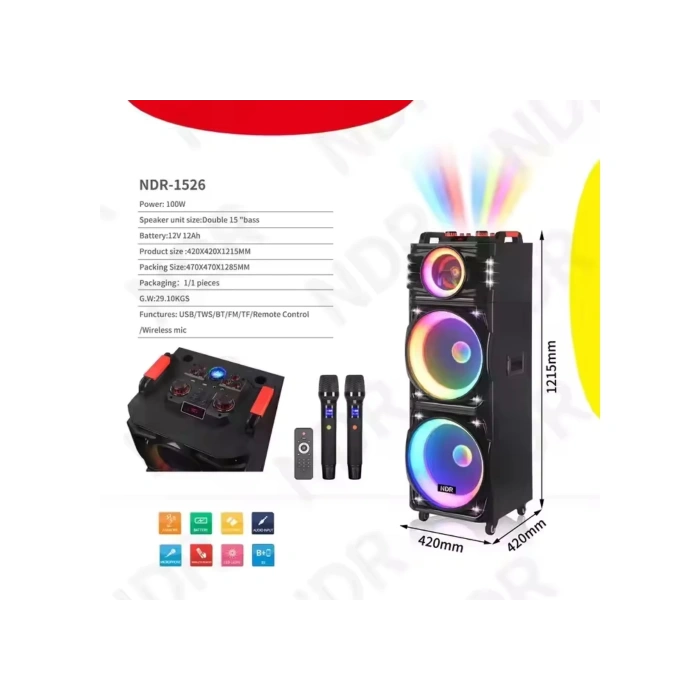 Platoon PL-4610 BT,SD,USB BAĞLANTILI KARAOKE MİC. RGB IŞIKLI SPEAKER 30 İNÇ (NDR-1526)