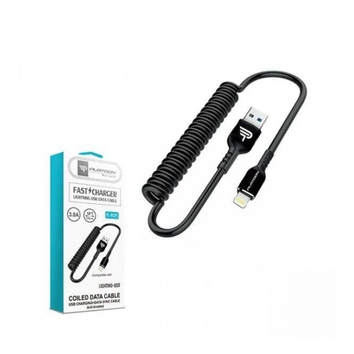 PLATOON PL-8825 SPRALLİ LIGHTNING ŞARJ KABLOSU