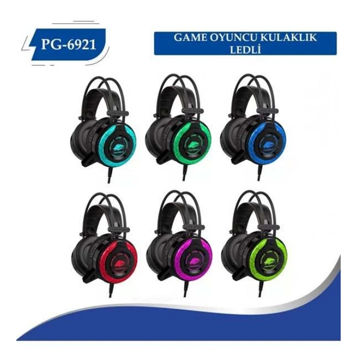 Polygold A5 Gaming Mikrofonlu Işıklı Oyuncu Kulaklığı Usb+3.5 mm Jack PG 6921