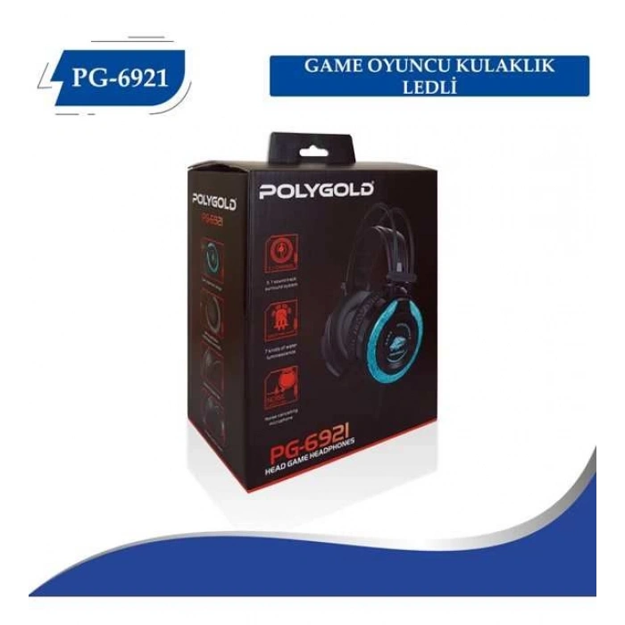 Polygold A5 Gaming Mikrofonlu Işıklı Oyuncu Kulaklığı Usb+3.5 mm Jack PG 6921