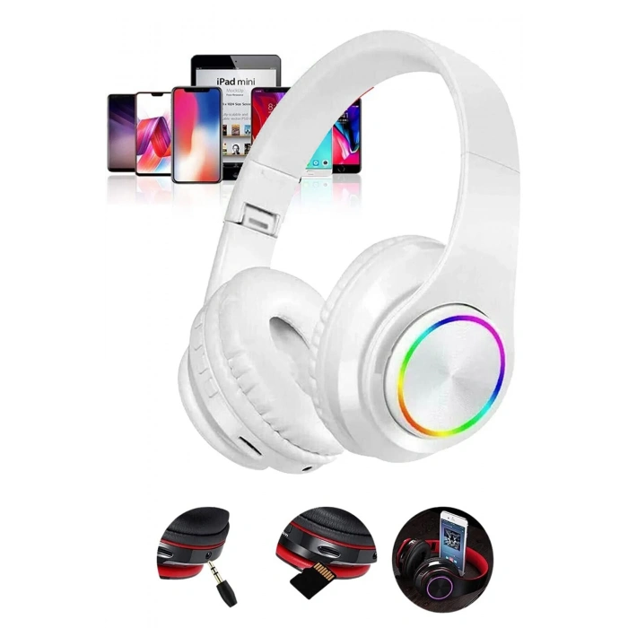 Polygold B39 Kablosuz Bluetooth Kulaklık- Led Işıklı Kulaküstü Kulaklık-her Telefona Uyumlu