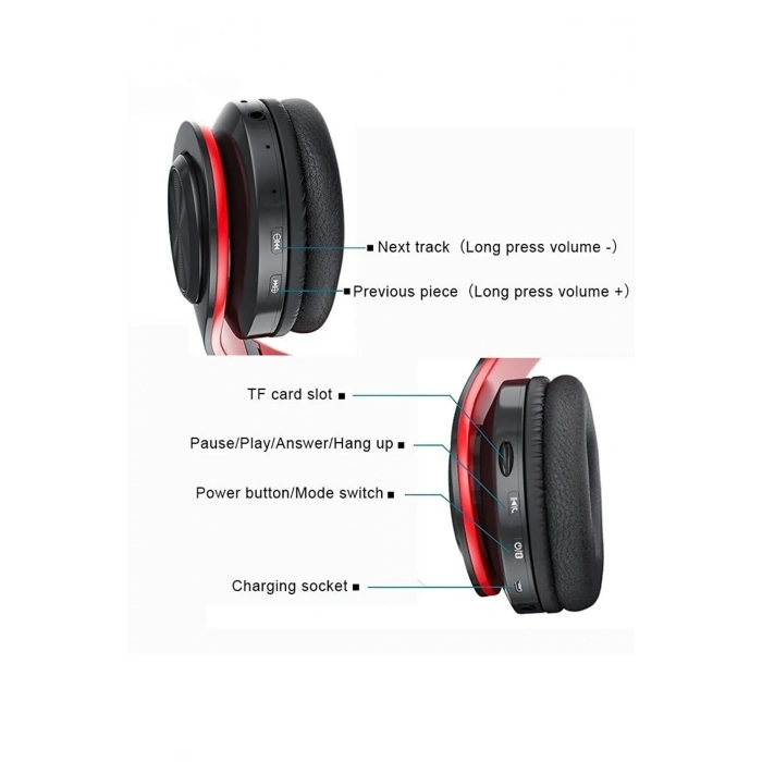 Polygold B39 Kablosuz Bluetooth Kulaklık- Led Işıklı Kulaküstü Kulaklık-her Telefona Uyumlu