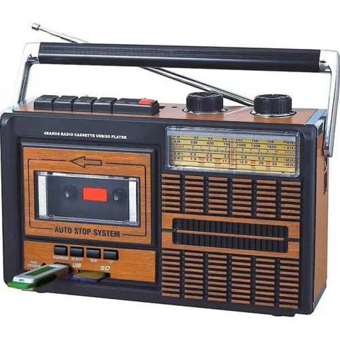 Polygold-Nostaljik Radyo Müzik Kutusu Şarjlı Bluetooth USB SD MP3 Pg 4410