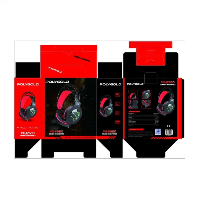 Polygold Usbli Ledli Gaming Mikrofonlu Oyuncu Kulaklığı Bilgisayar Kulaklığı PG-6920