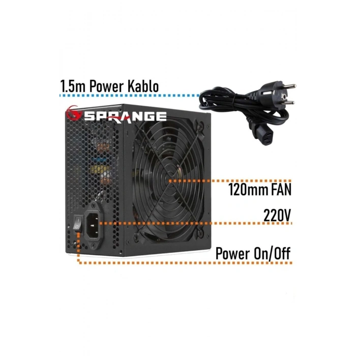 SPRANGE Ps-70 700W Power Supply 4 Sata 12CM Geniş Fan Güç Kaynağı