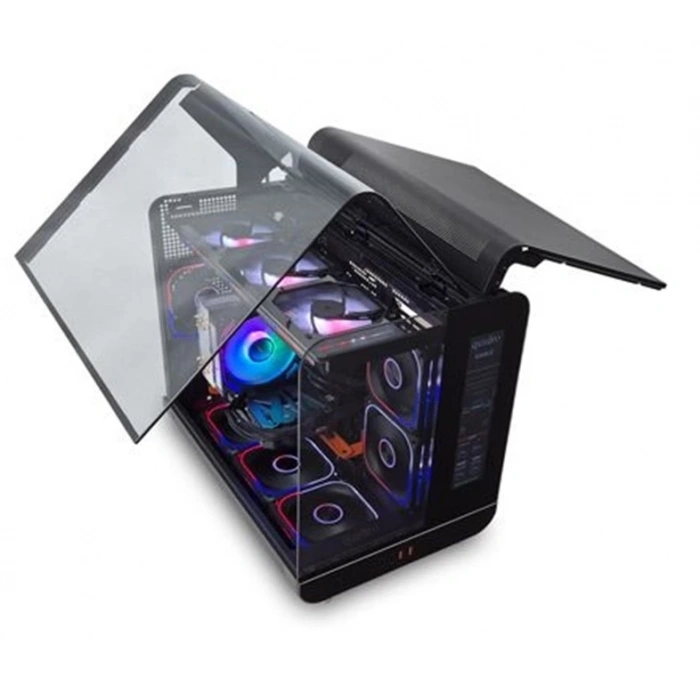 QUADRO EAGLE QX100-B 9x12CM RGB FAN USB3.2 PENCERELI MID-TOWER SIYAH KASA