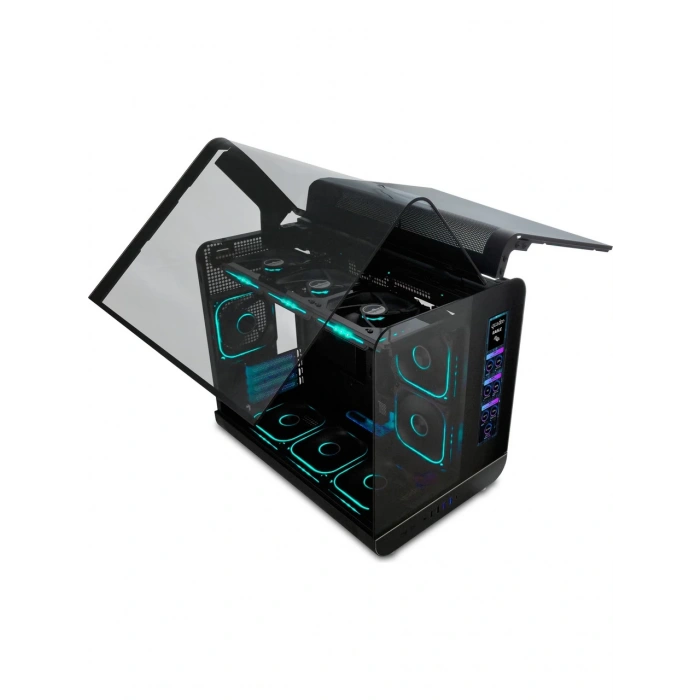 QUADRO EAGLE QX100-B 9x12CM RGB FAN USB3.2 PENCERELI MID-TOWER SIYAH KASA