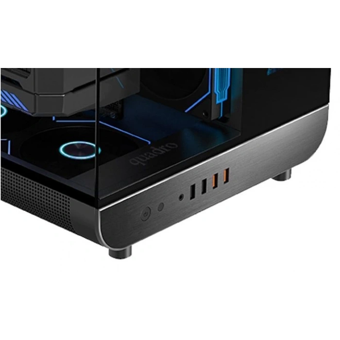 QUADRO EAGLE QX100-B 9x12CM RGB FAN USB3.2 PENCERELI MID-TOWER SIYAH KASA