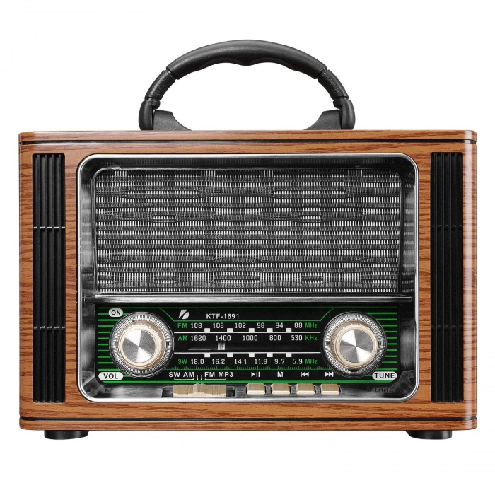 RADYO NOSTALJİ ŞARJLI PİLLİ BT/USB/SD/FM MİKADO MDR-123BT