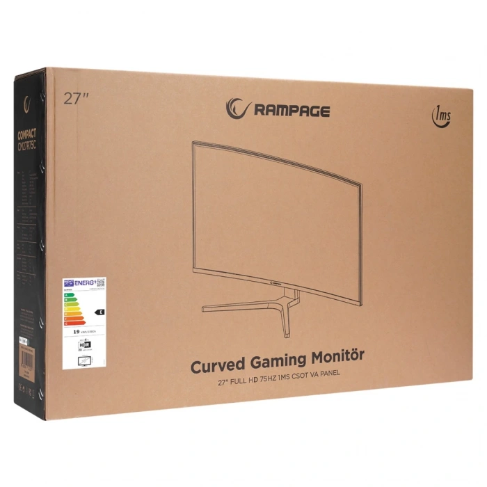 Rampage Compact CM27R75C 27 1 MS 75 Hz CSOT VA Full HD Freesync Monitor