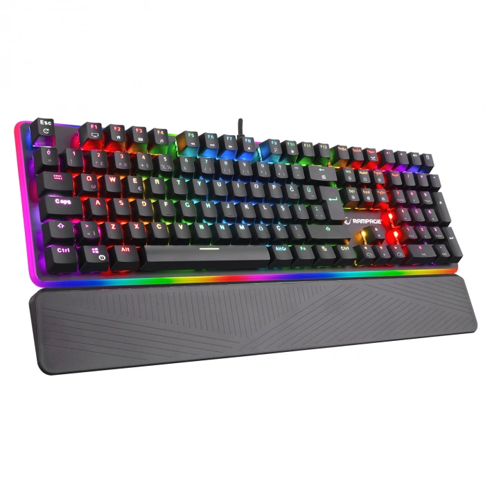 RAMPAGE KB-R96 ULTIMATE SIYAH OPTICAL SWITCH FULL RGB VE METAL GÖVDELI SU GEÇIRMEZ GAMING OYUNCU MEKANIK KLAVYE