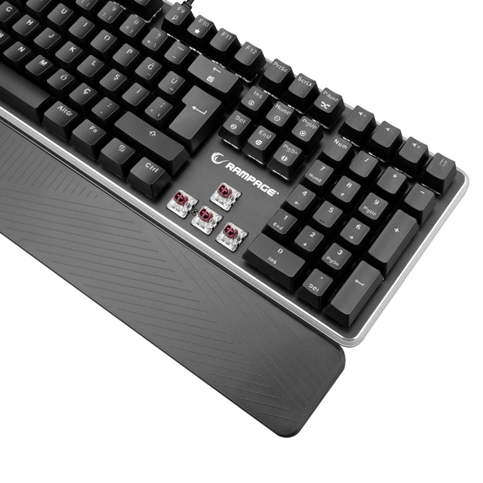 RAMPAGE KB-R96 ULTIMATE SIYAH OPTICAL SWITCH FULL RGB VE METAL GÖVDELI SU GEÇIRMEZ GAMING OYUNCU MEKANIK KLAVYE