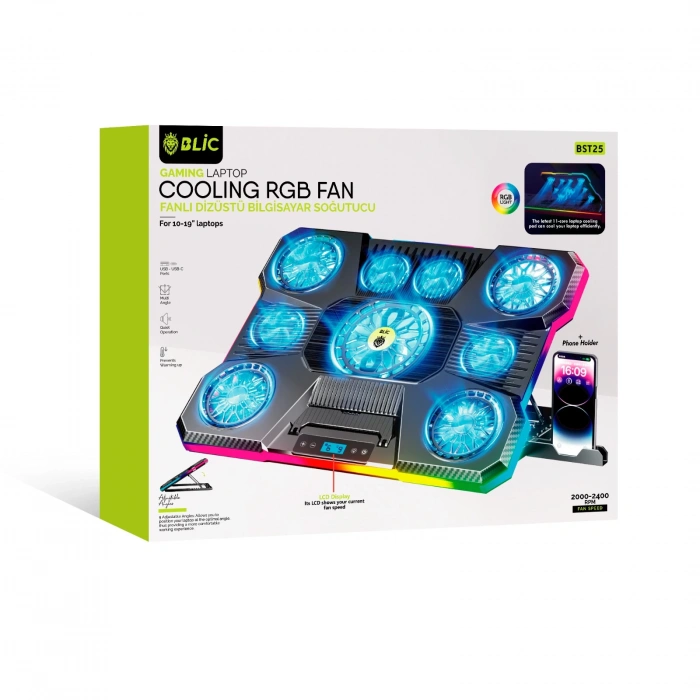 RGB 9 Rgb Fanlı Notebook Soğutucu Stand