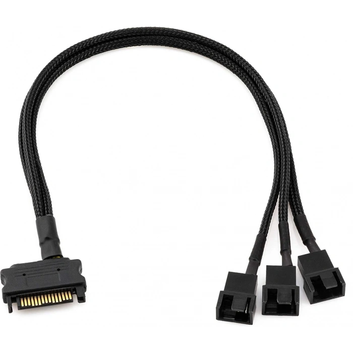 Sata Power To Fan Çevirici 3 Port Y Pin PWM Çoklayıcı Splitter Fan Kablosu 4597