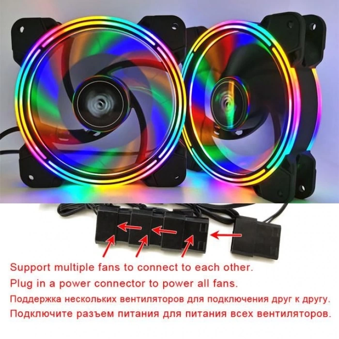 Snowman 12CM Rainbow RGB Led Gökkuşağı Kasa Geniş Fan