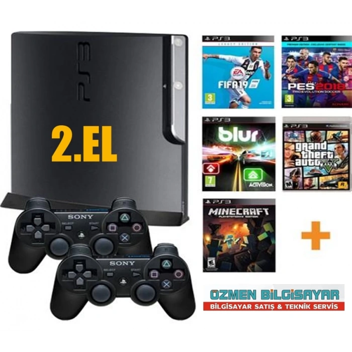 SONY PS3 500GB + 2.KOL + 60 OYUN YÜKLÜ