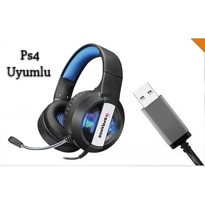 SPRANGE SR-X11 USB SES KARTLI 7+1 RGB IŞIKLI OYUNCU PC MİKROFONLU KULAKLIK