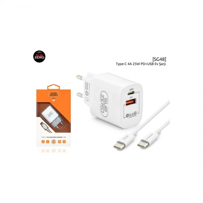 Subzero SG48 Type-C Pd+Usb Home Charger 25W
